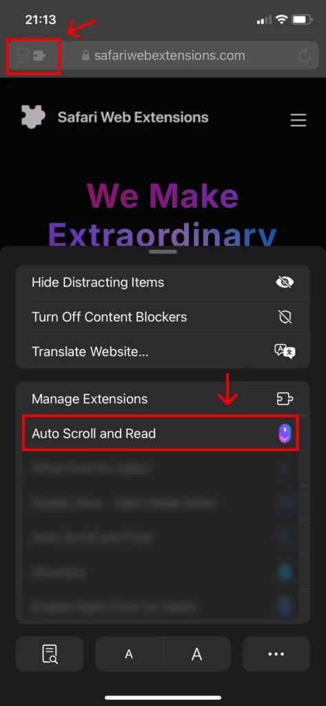 Enabling Safari Extensions on iOS