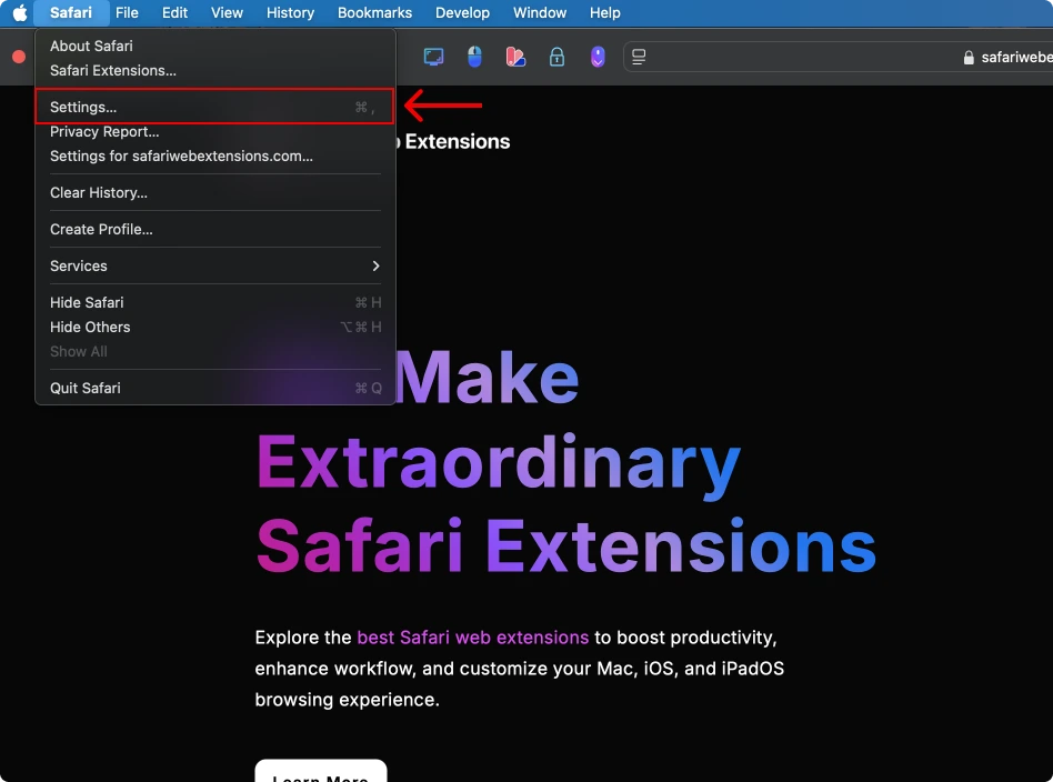 Enabling Safari Extensions on macOS